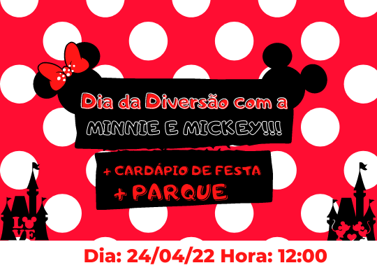 Dia da diversão com Minnie e Mickey