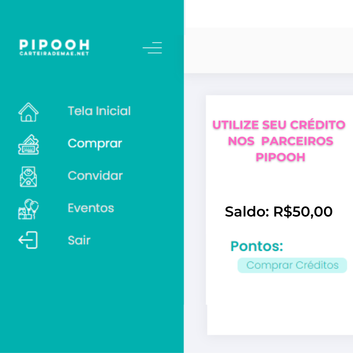 Pipooh, cria sua conta e resgate o cashback